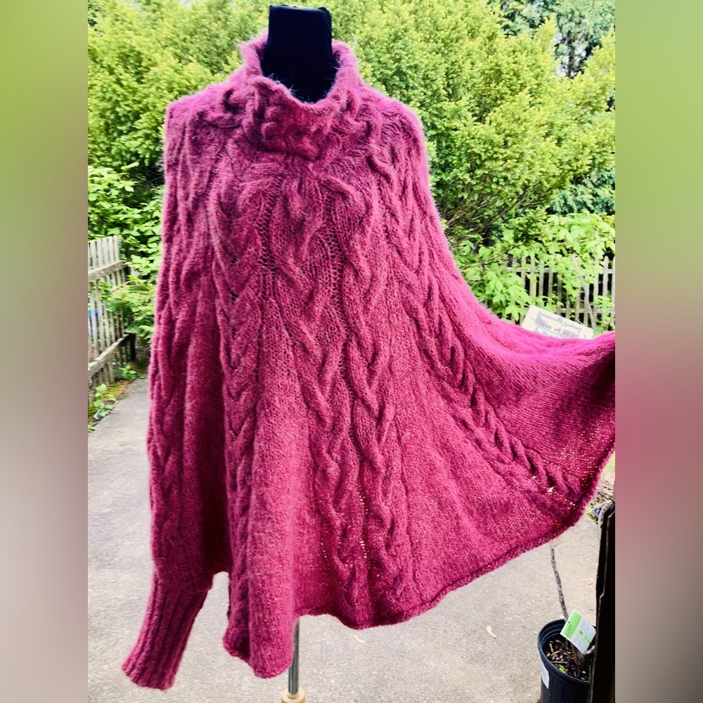 Aerika Cable Knit Pullover Shawl. - image 2